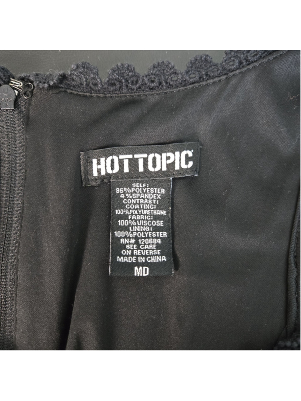 Hot Topic Crushed Velvet Witchy Corset Dress Medium Black Hanky Hem Whimsigoth - Picture 6 of 9